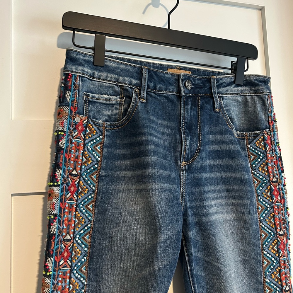 Driftwood Embroidered Beaded Jackie Skinny Jeans Size 26 - Picture 3 of 8